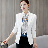 LANFUBEISI New Women Autumn Blazer Jacket Fashion Basic Blazer Casual Solid Button Long Sleeve Work Suit Coat Office Lady Elegant Blazers LANFUBEISI