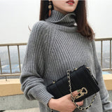 LANFUBEISI Sweater Women Turtleneck Pullovers Solid Stretch Striped Korean Top Knit Plus Size Harajuku Spring 2021 Fall Clothes Beige Khaki LANFUBEISI